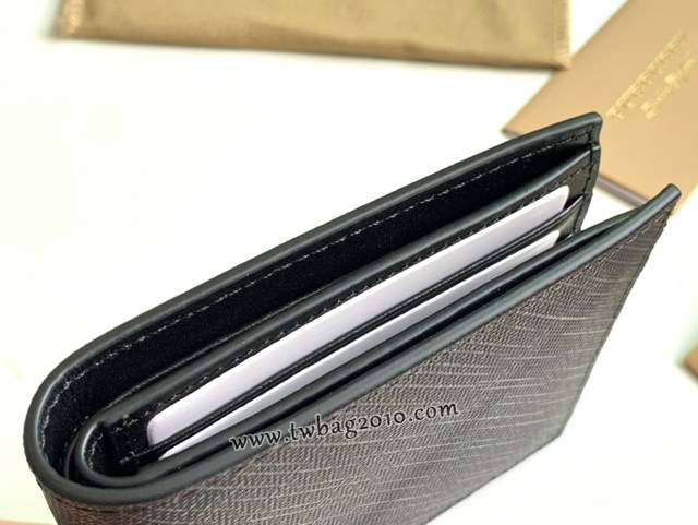 Burberry專門店新款男士短夾錢包 巴寶莉煙熏格子新顏色錢夾 yxb1338